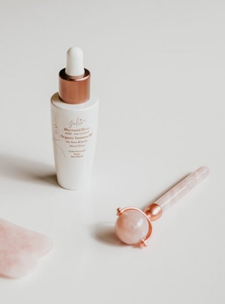 Face Magic DUO: Rose Quartz Face Roller + Mermaid Elixir Organic Skin Oil