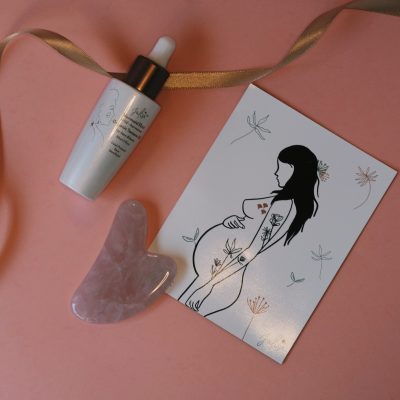 MerMum-To-Be Pregnancy Gift Set: Mermaid Elixir Skin Oil, Rose Quartz Gua Sha + Artwork Magnet | JULISA