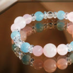 KAWA Gemstone Bracelet Aquamarine + Rose Quartz