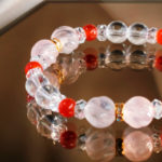 BARA Gemstone Bracelet Red Agate + Rose Quartz